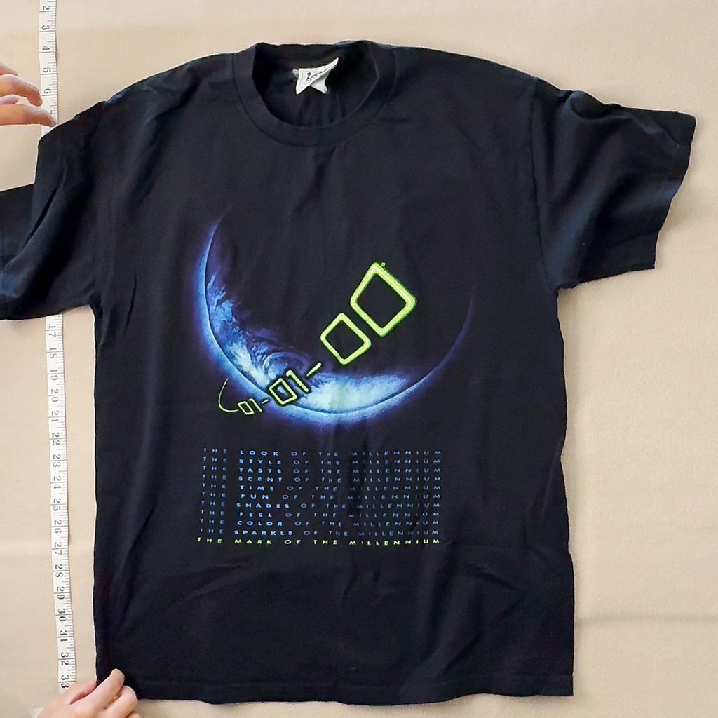 Lee Sport Millennium Dawn of a New Era Y2K T-Shirt Graphic Large Black