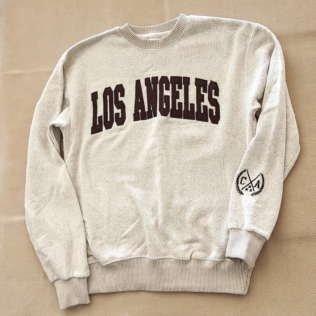 New York Popular Los Angeles Crewneck Sweatshirt Size S Beige