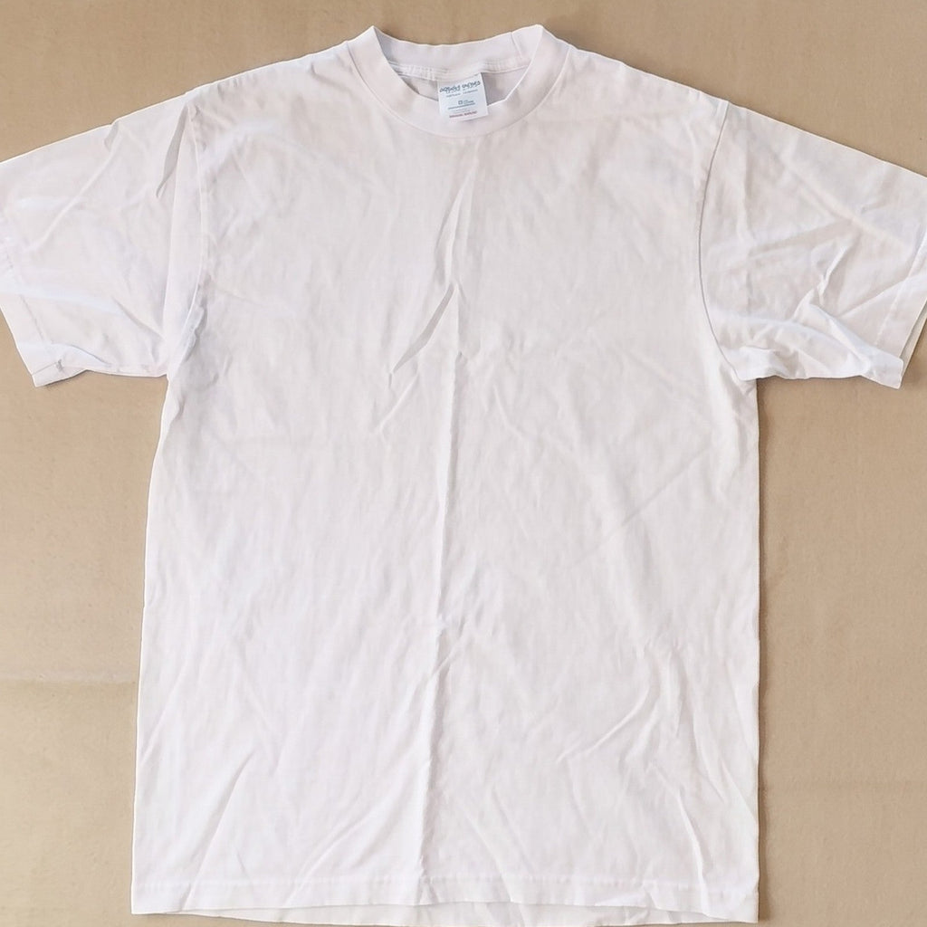 Shaka Wear Streetwear Essentials Blank T-Shirt White Cotton Size L Large