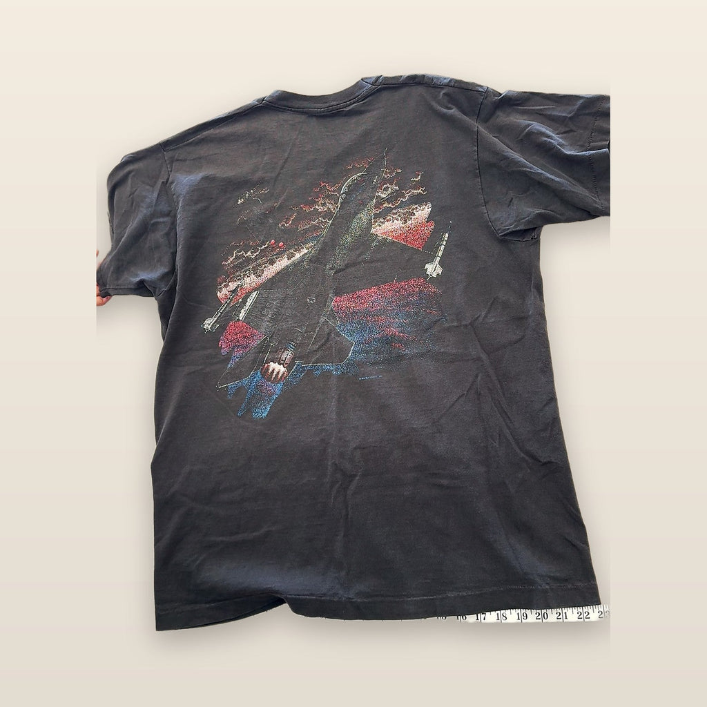 Vintage Fruit of the Loom Military Stealth Fighter Space Shuttle T-Shirt XL