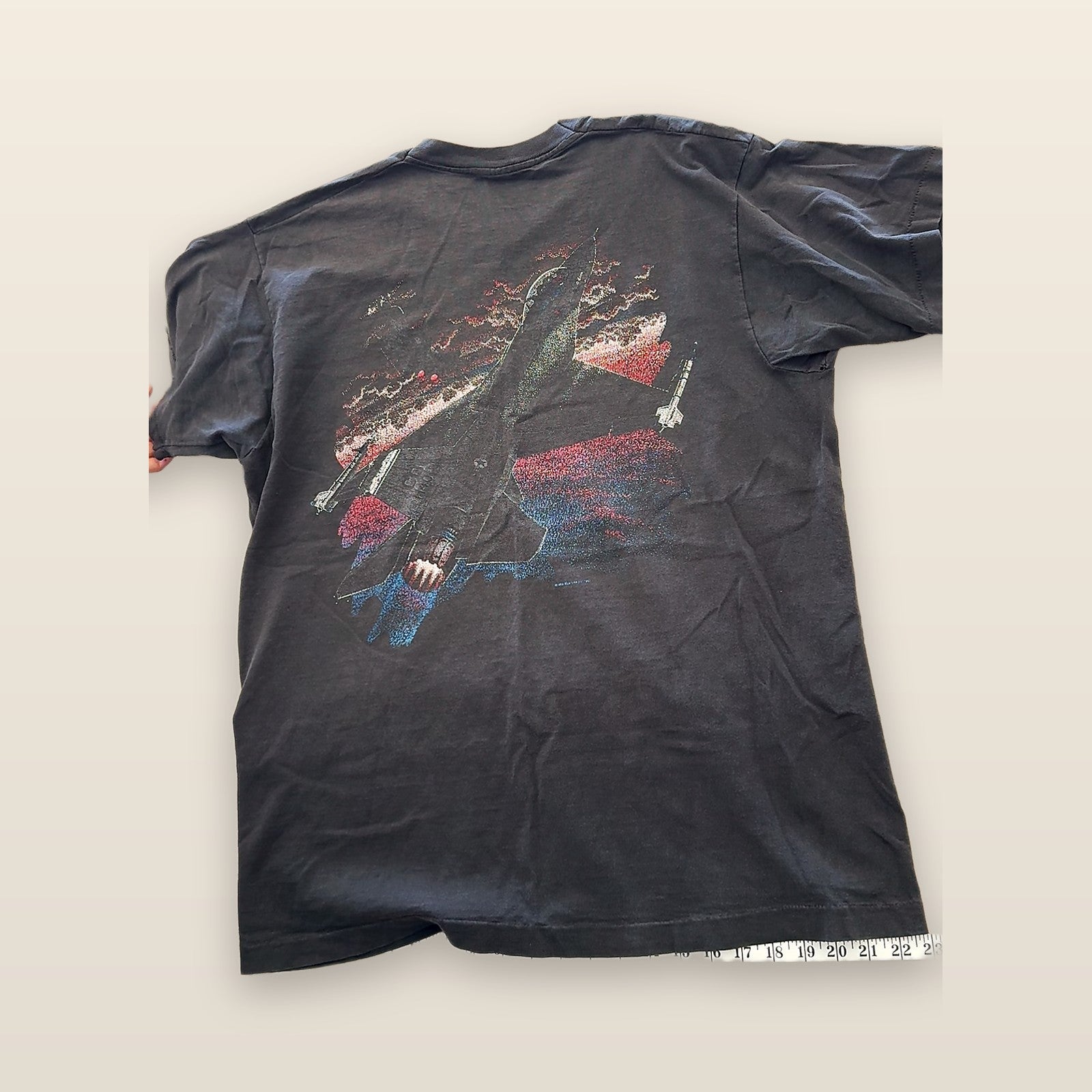 Vintage Fruit of the Loom Military Stealth Fighter Space Shuttle T-Shirt XL