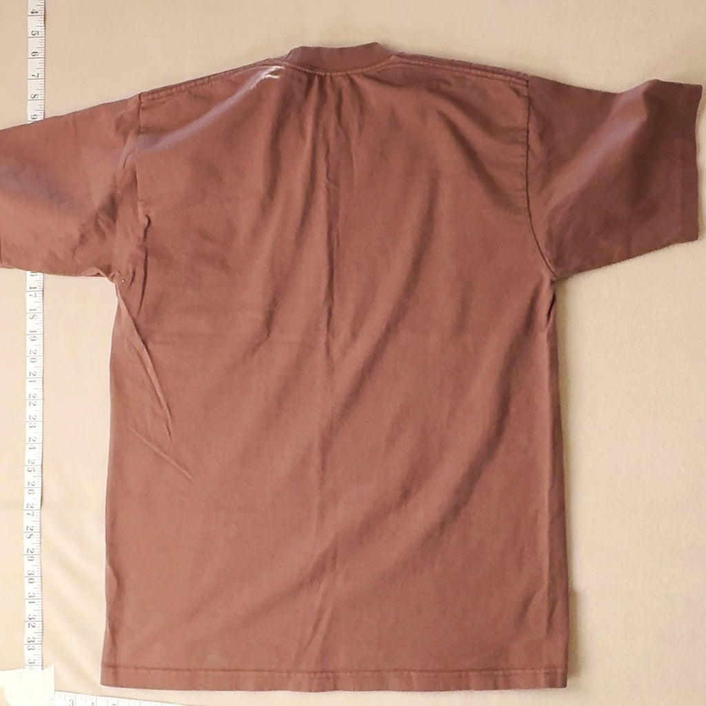 Pro Club Heavyweight Blank T-Shirt Mens L Brown Short Sleeve 100% Cotton