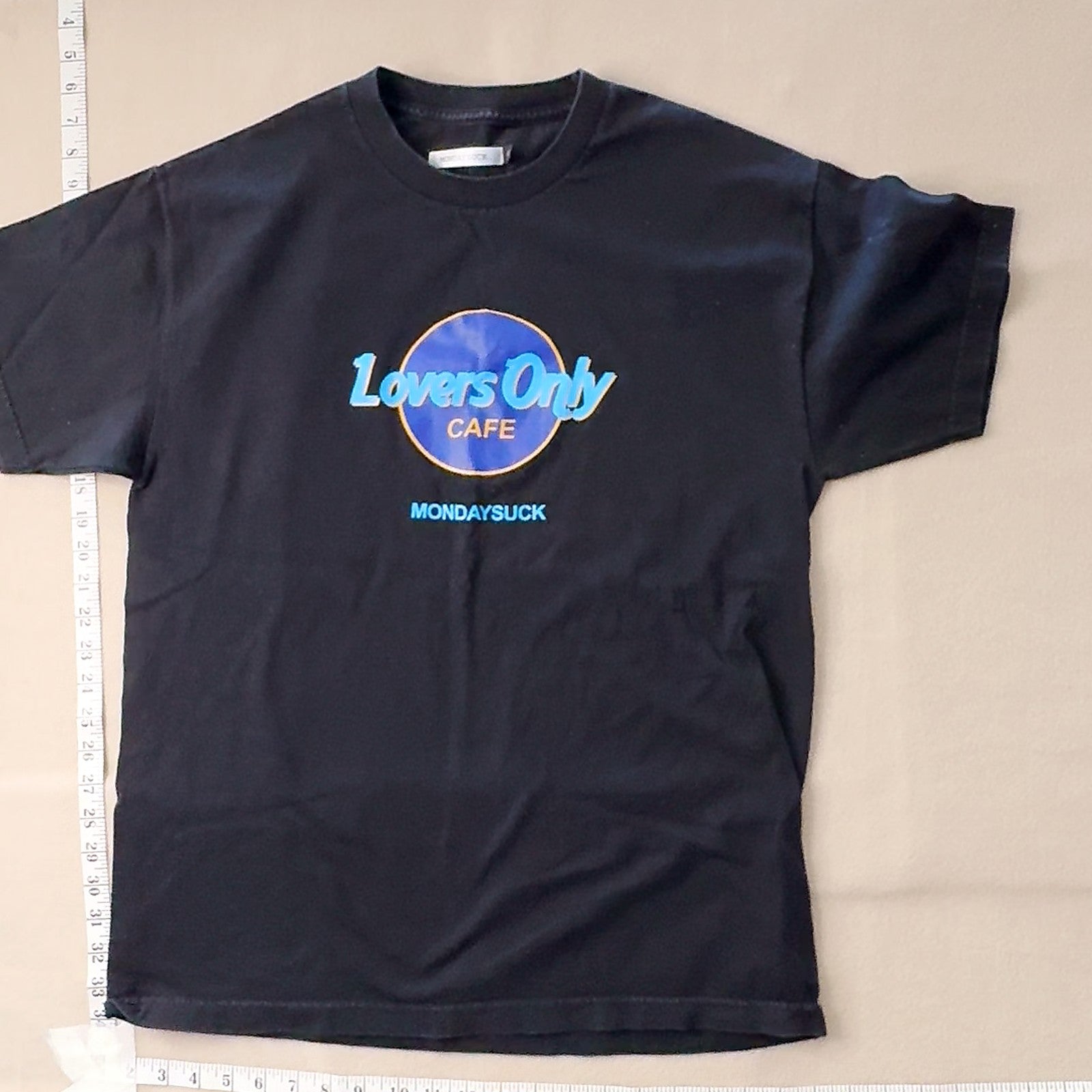 MondaySuck Lovers Only Cafe Graphic T-Shirt Black Size L