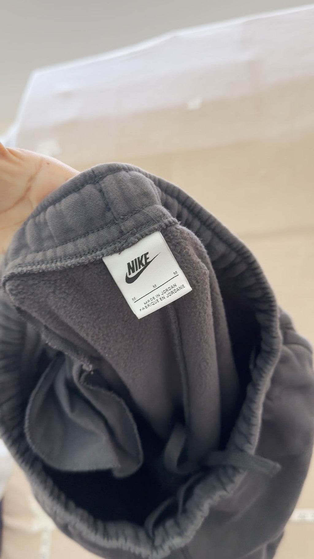 Nike Dark Gray Fleece Jogger Sweatpants Embroidered Swoosh