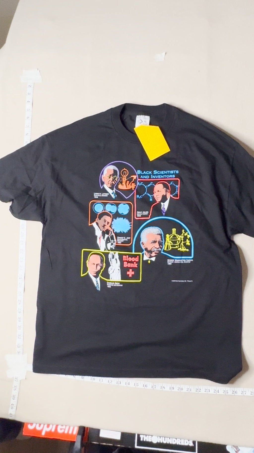 NWT Black Scientists & Inventors Educational Graphic T-Shirt Black XL