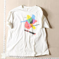 Shirt.Woot! Men's White Graphic T-Shirt Abstract Birds Short Sleeve Crew Neck XL
