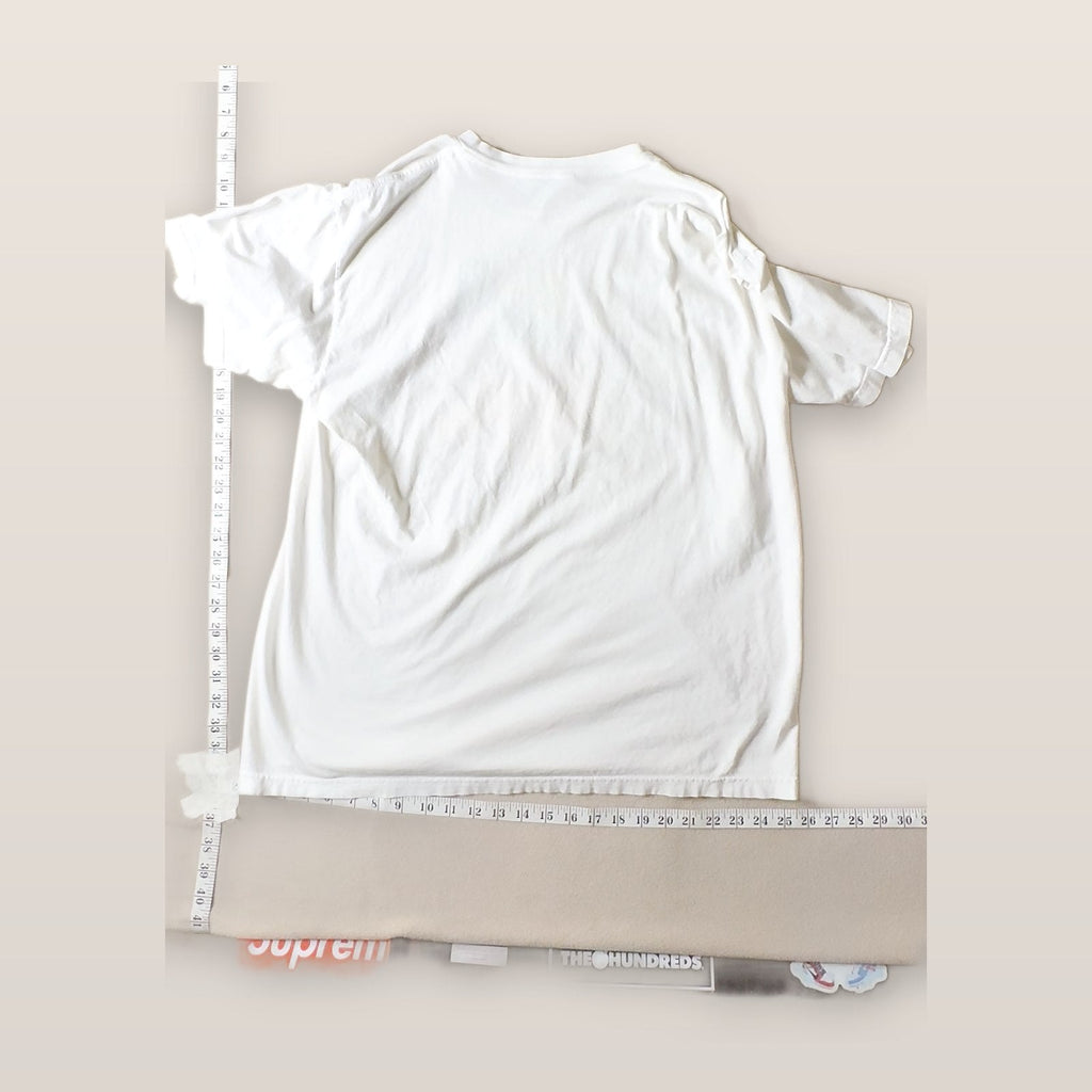 Shirt.Woot! Men's White Graphic T-Shirt Abstract Birds Short Sleeve Crew Neck XL