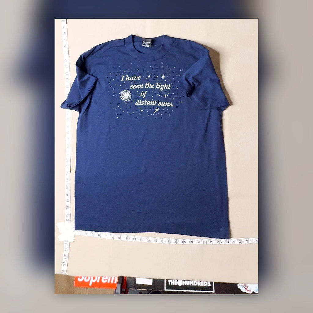 Vintage Screen Stars Best I Have Seen the Light of Distant Suns T-Shirt Blue XL