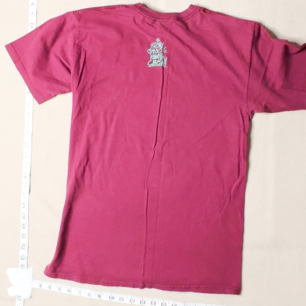 Stussy Astronaut Graphic T-Shirt Maroon Red Size Medium