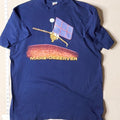 Vintage Fruit of the Loom Mars Observer Graphic T-Shirt XL Navy Blue USA Made