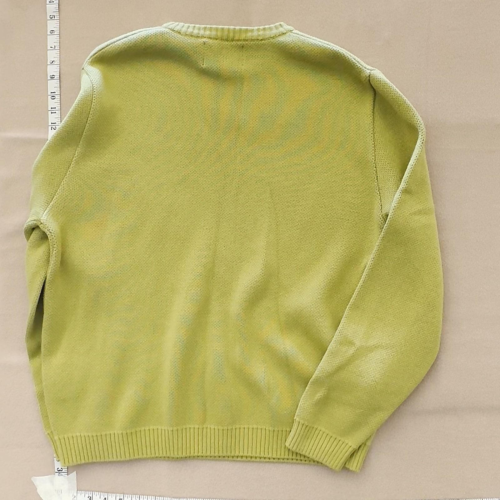 Awake NY Men's Yellow Green Knit Sweater Pullover Logo Spellout