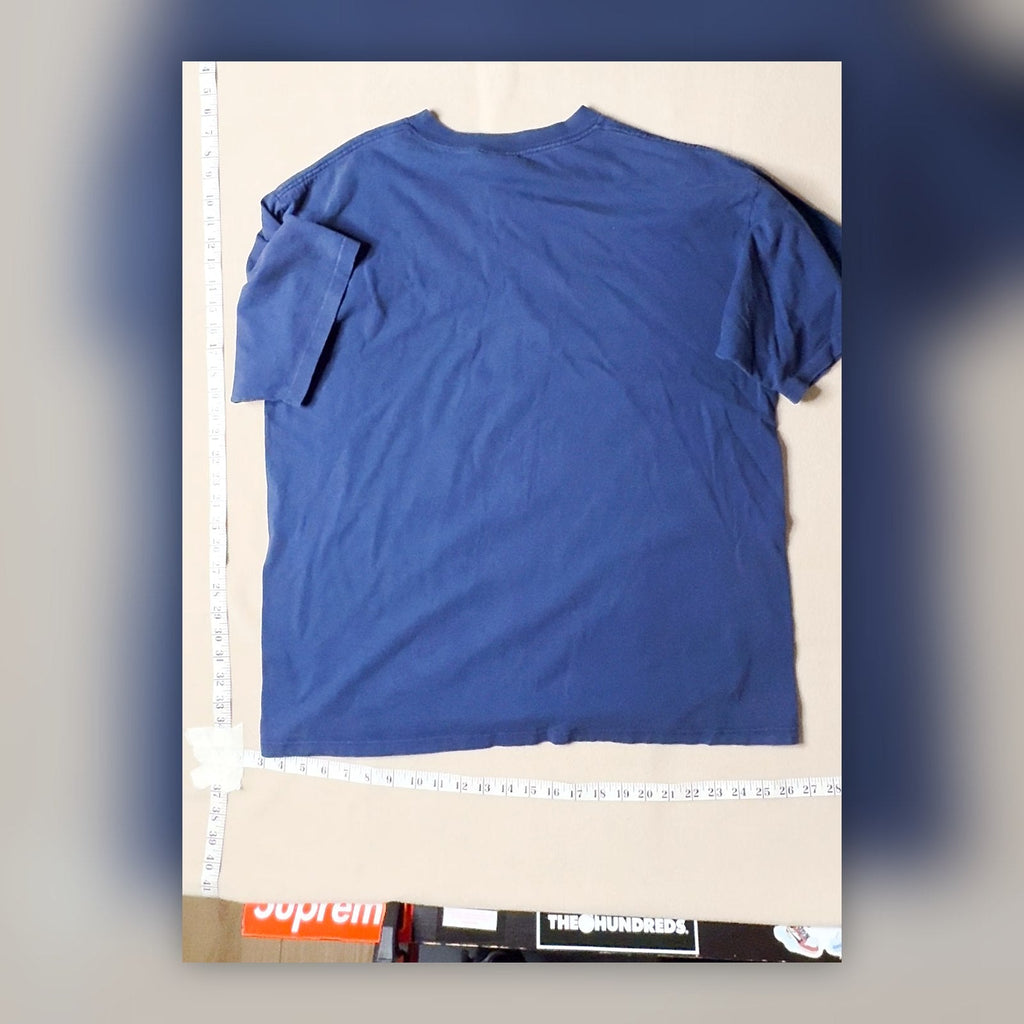 Habitat Space Shuttle Rocket Earth Graphic T-Shirt Navy Blue Size XL