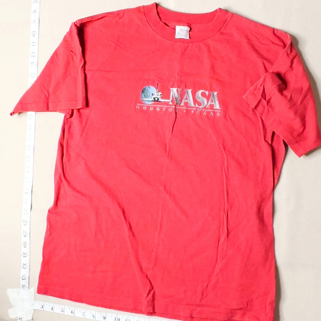 NASA Houston Texas Red Short Sleeve Graphic T-Shirt Adult Size XL