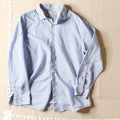 Men's Light Blue Patterned Long Sleeve Button Down Shirt Contrasting Collar