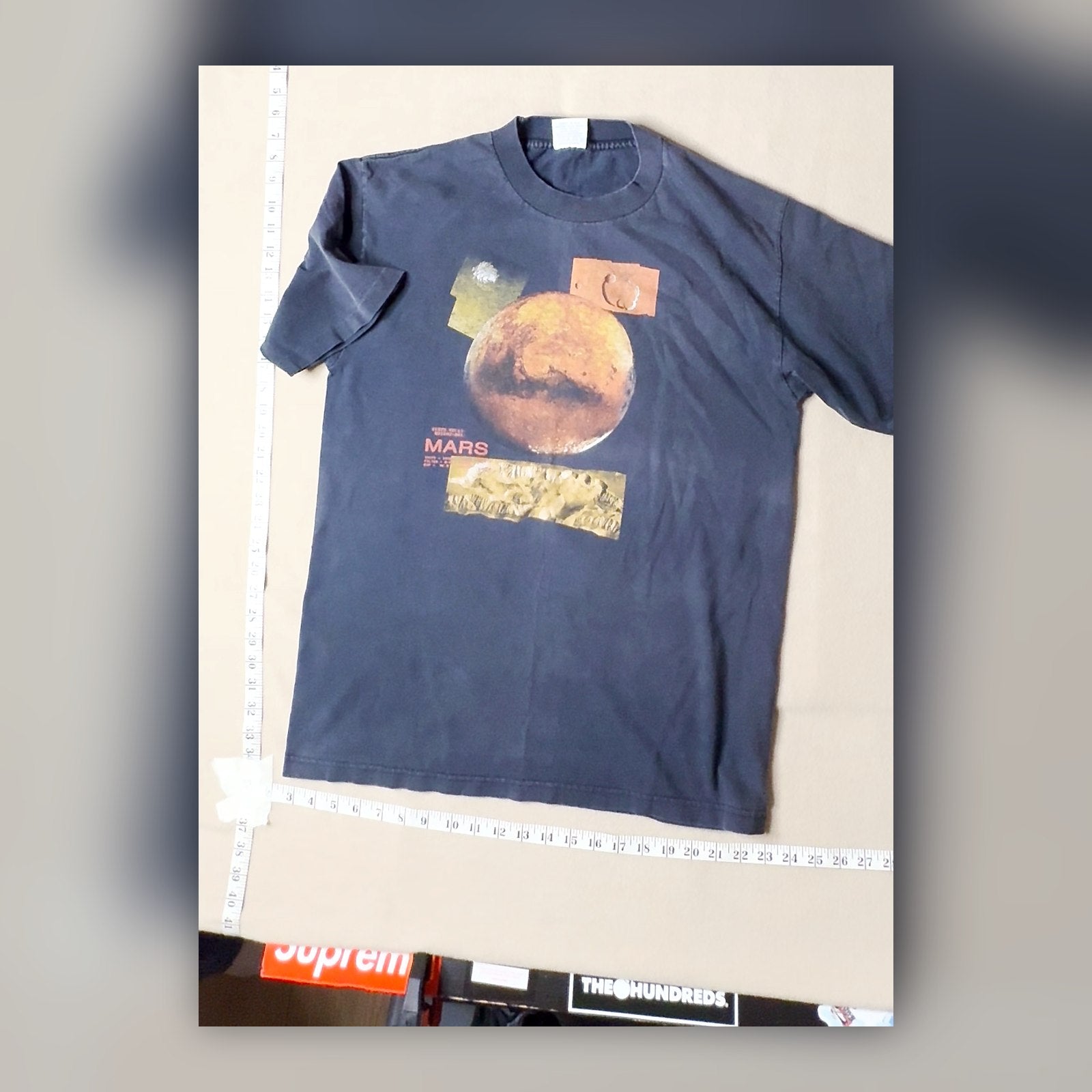Cotton Expressions Mars Planet Space Astronomy Graphic T-Shirt Navy Size L