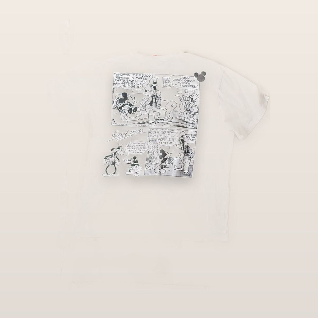 Disney Mickey and Friends T-Shirt White Mickey Mouse Comic Graphic Size Large LG