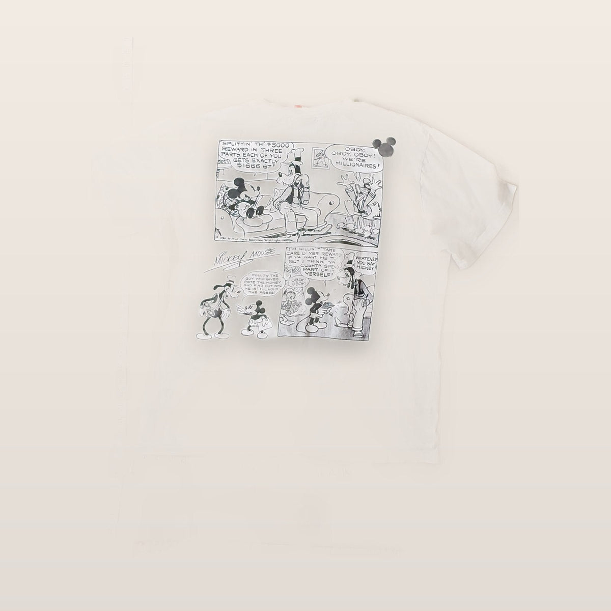 Disney Mickey and Friends T-Shirt White Mickey Mouse Comic Graphic Size Large LG