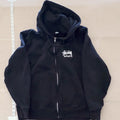 Stussy Honolulu Zip Up Hoodie Sweatshirt Black Size XL