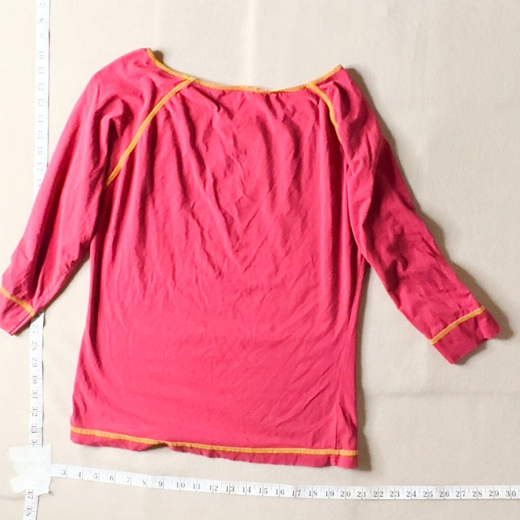 USC Trojans Women's 3/4 Sleeve Shirt Red Yellow Scoop Neck NCAA