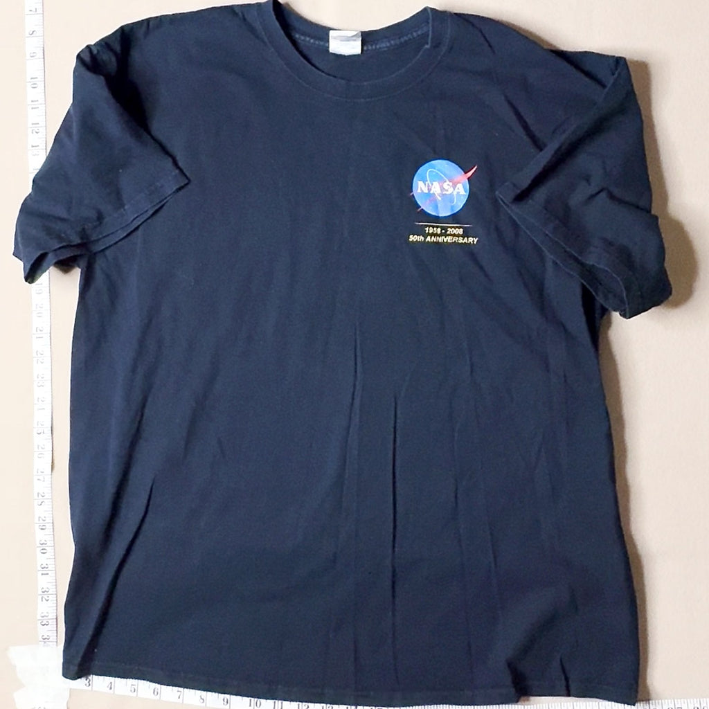 NASA 50th Anniversary 1958-2008 Graphic T-Shirt Navy Blue Gildan Size XL
