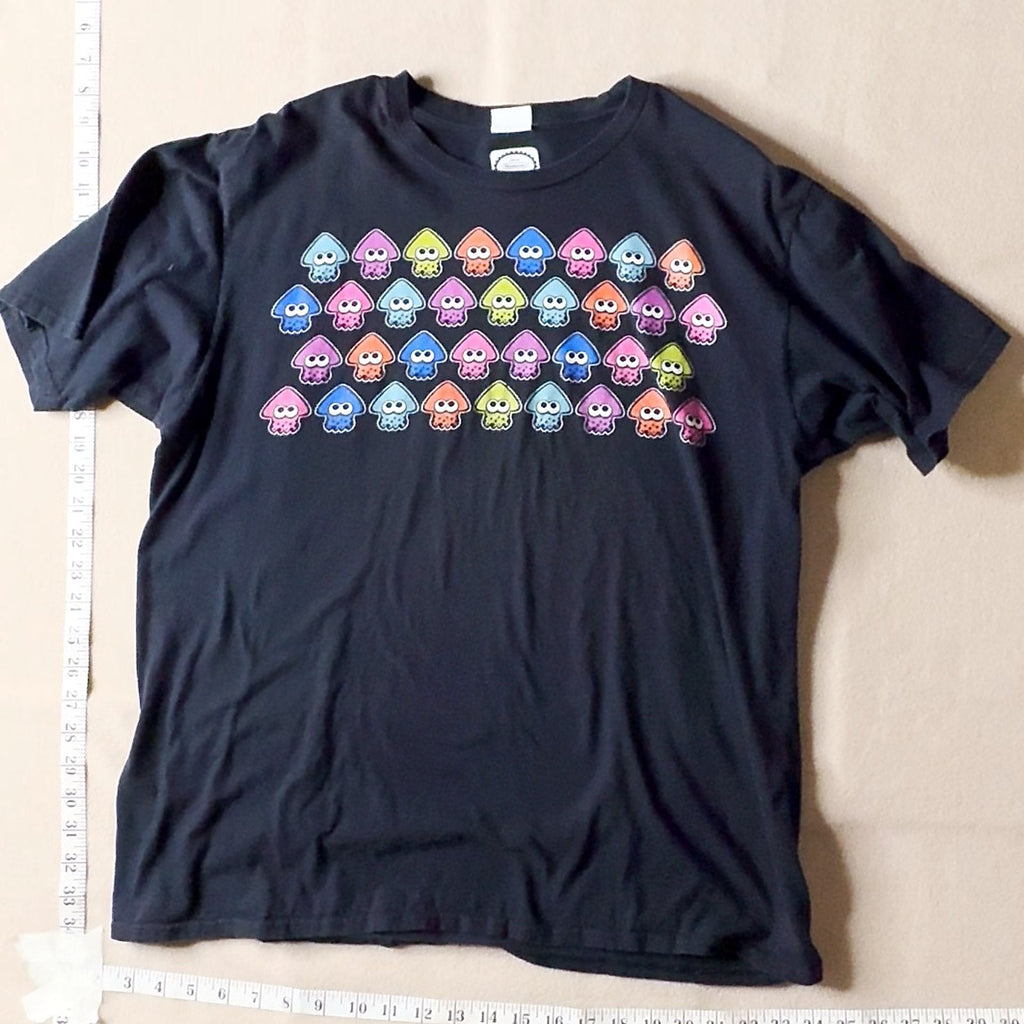 Nintendo Splatoon Squid Graphic T-Shirt Black Short Sleeve Size M