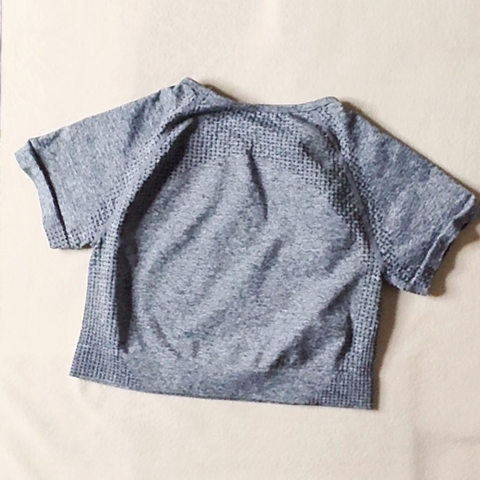 Unbranded Women's Grey Seamless Crop Top Short Sleeve Activewear Size L