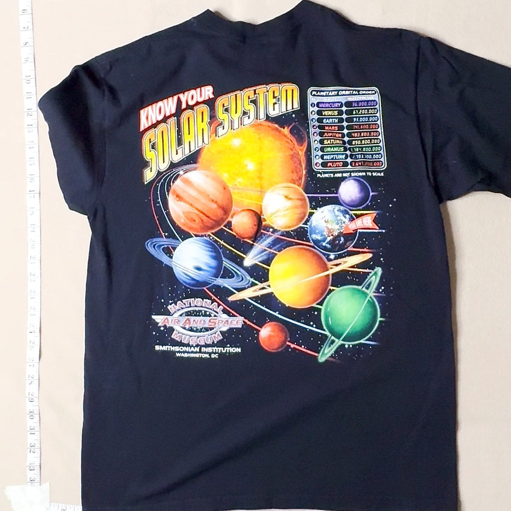 National Air and Space Museum Know Your Solar System T-Shirt Size L Black