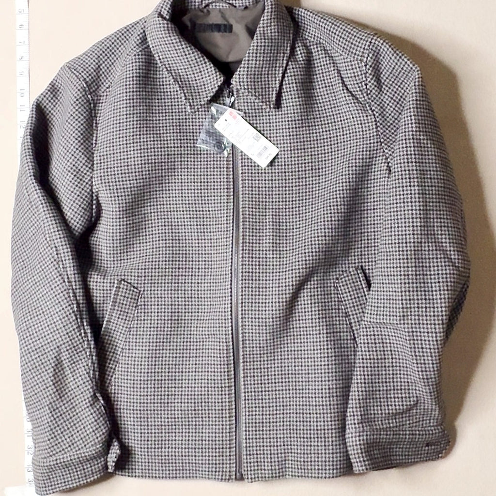 Uniqlo U Lemaire Houndstooth Zip Up Jacket Gray L NWT