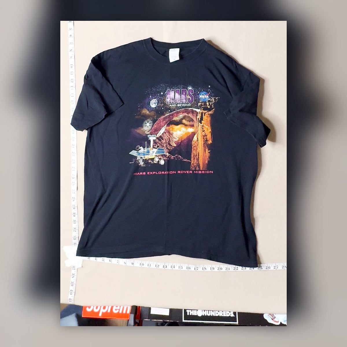 Vintage Y2K NASA Mars And Beyond Exploration Rover T-Shirt Black XL