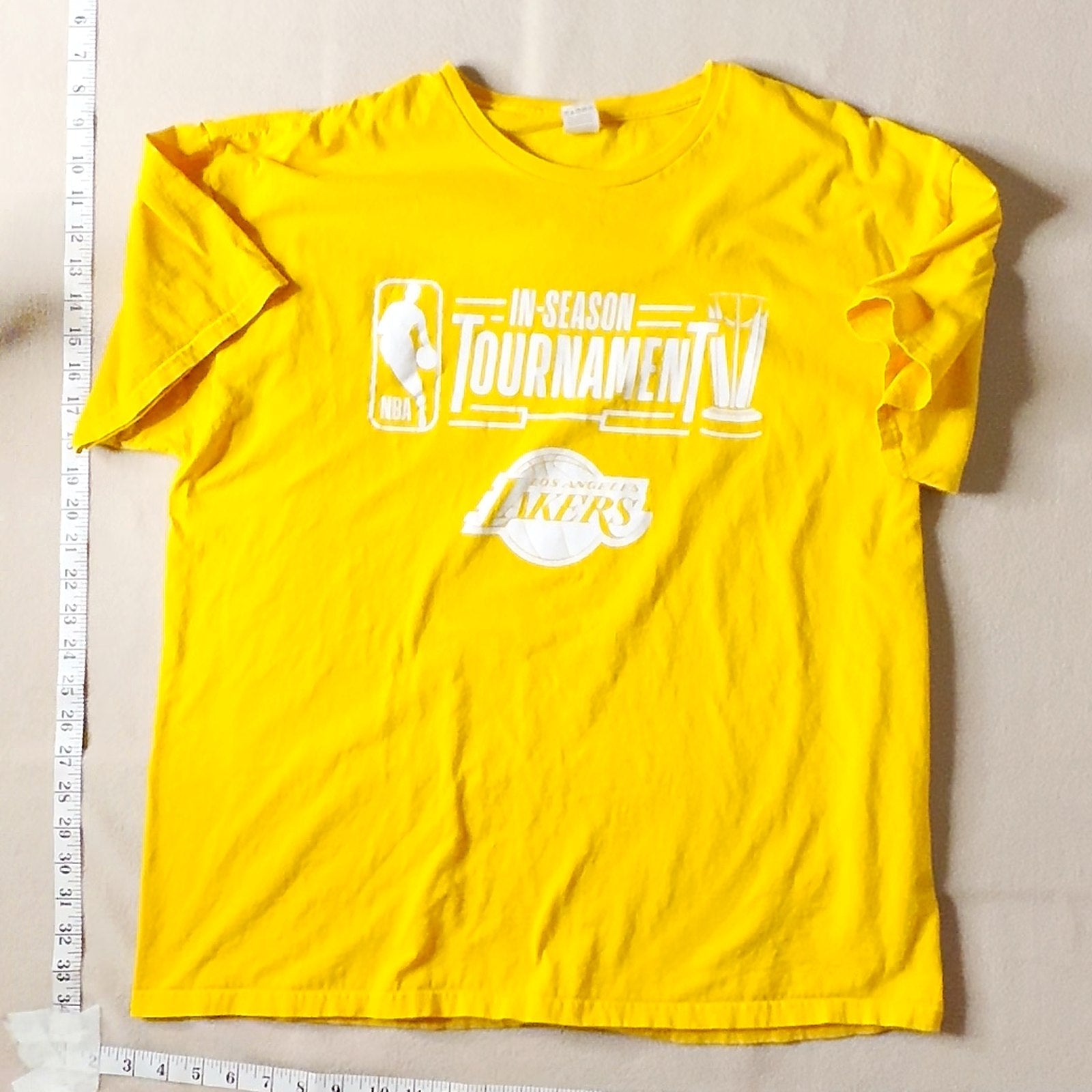 Fruit of the Loom HD Cotton Yellow NBA In-Season Tournament T-Shirt XL