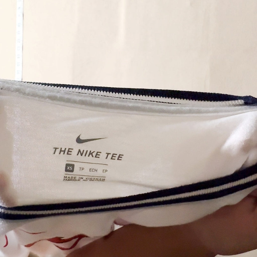 Nike USA Team Red White Ringer T-Shirt Womens XS Short Sleeve Graphic Tee