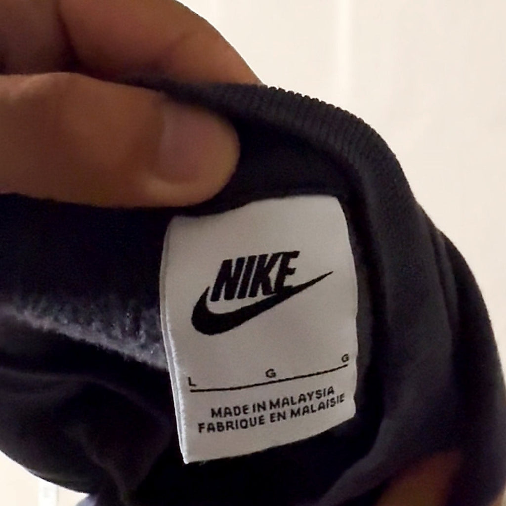 Nike Mini Swoosh Crewneck Sweatshirt Large L Dark Grey Pullover