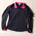 Danskin Now Women's Long Sleeve Quarter Zip Activewear Top Black Pink M (8-10)