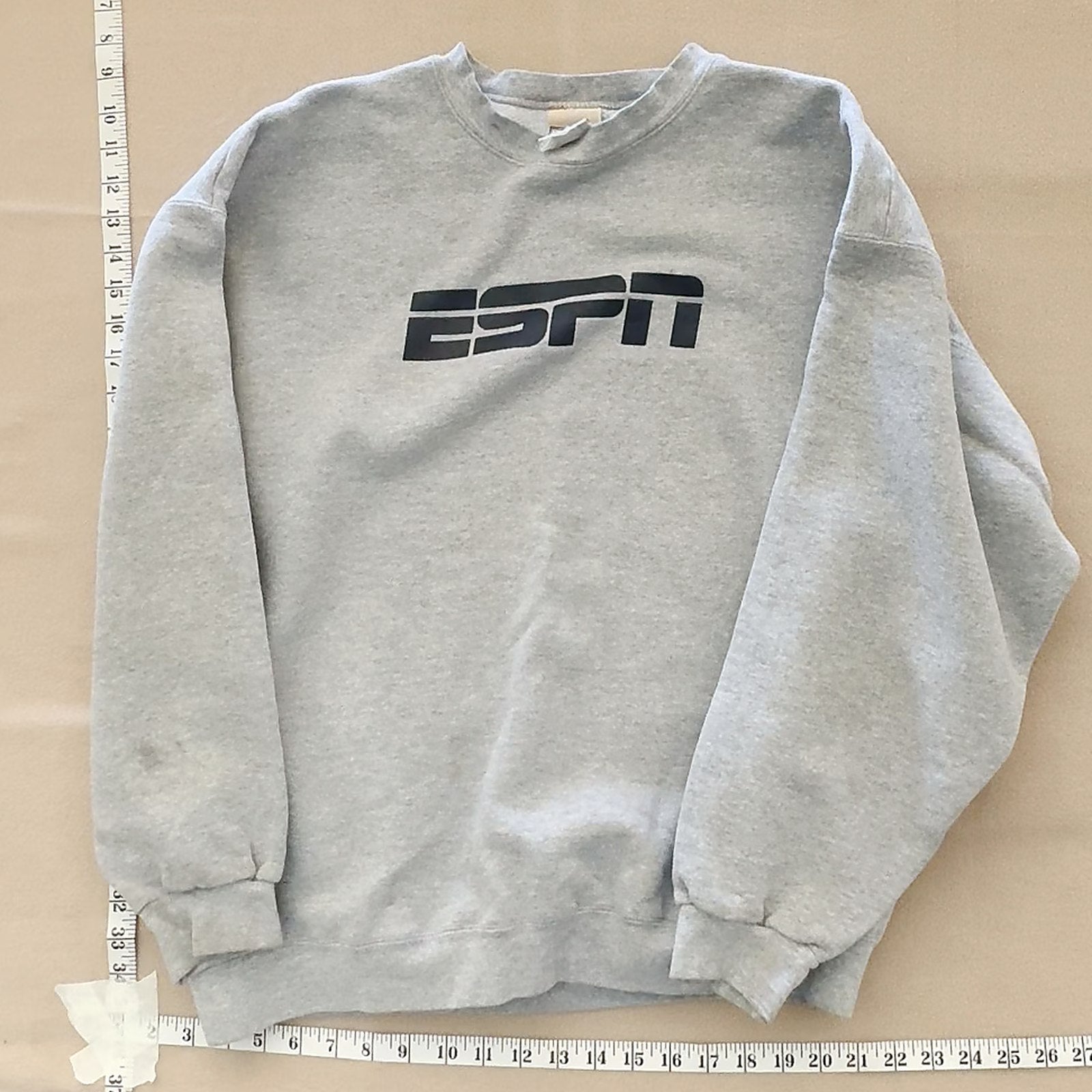 Vintage ESPN Logo Sweatshirt Grey Crewneck Pullover Long Sleeve