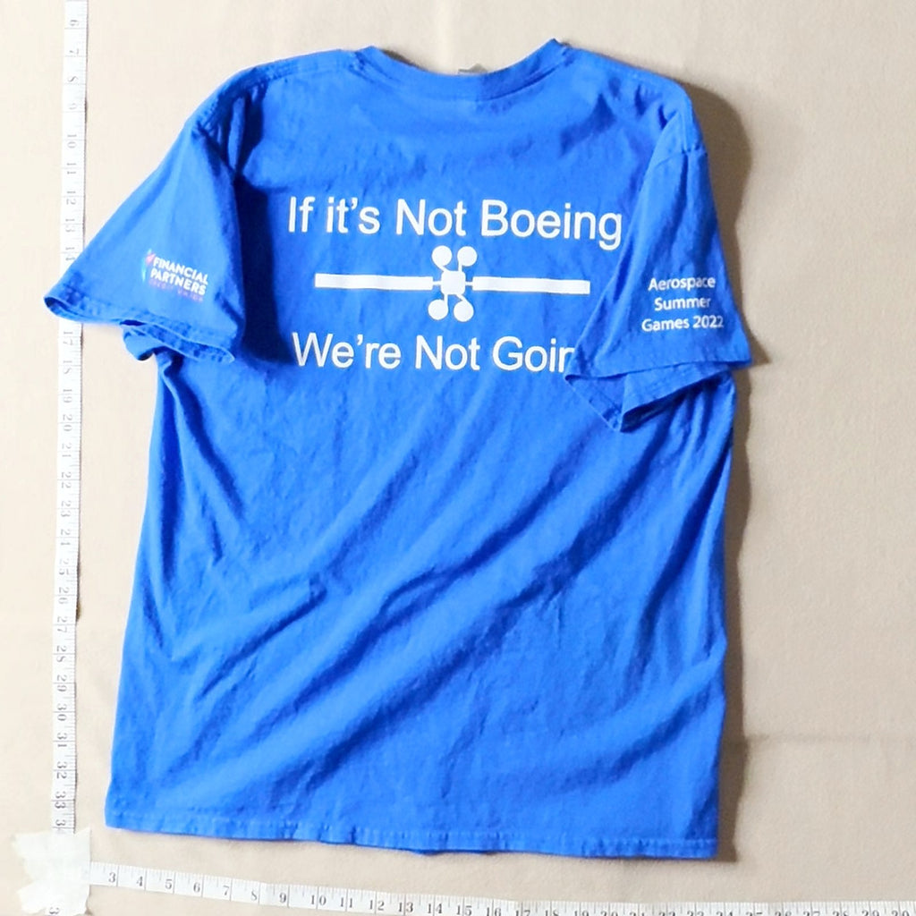 Boeing Aerospace Summer Games 2022 Graphic T-Shirt Blue Size L