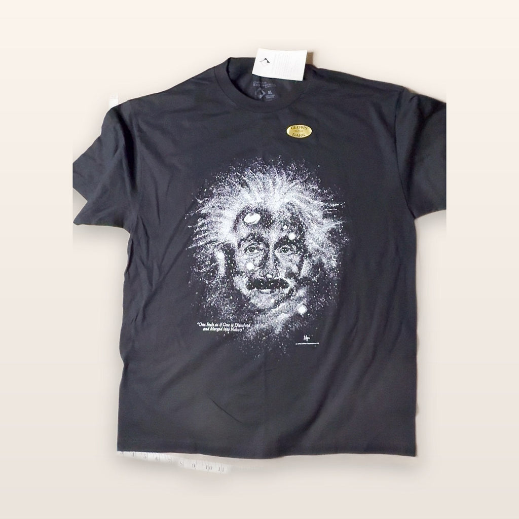 Albert Einstein Galaxy Stars Graphic T-Shirt Black Size XL NWT