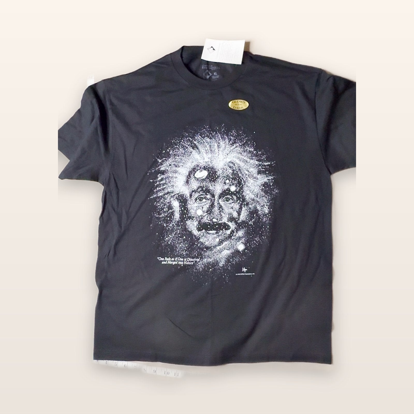 Albert Einstein Galaxy Stars Graphic T-Shirt Black Size XL NWT